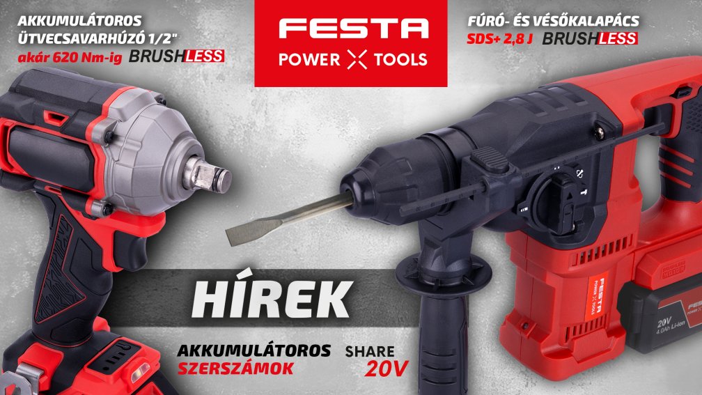 <p>ÚJ AKKUS SZERSZÁMOK FESTA POWER X TOOLS</p>