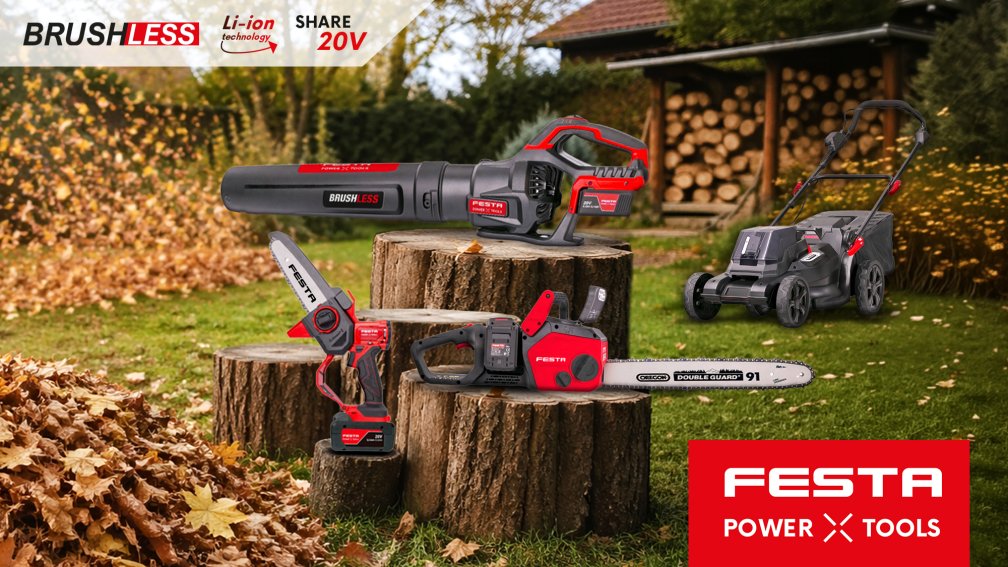 <p>ÚJ AKKUS KERTI SZERSZÁMOK FESTA Power x Tools SHARE 20V</p>